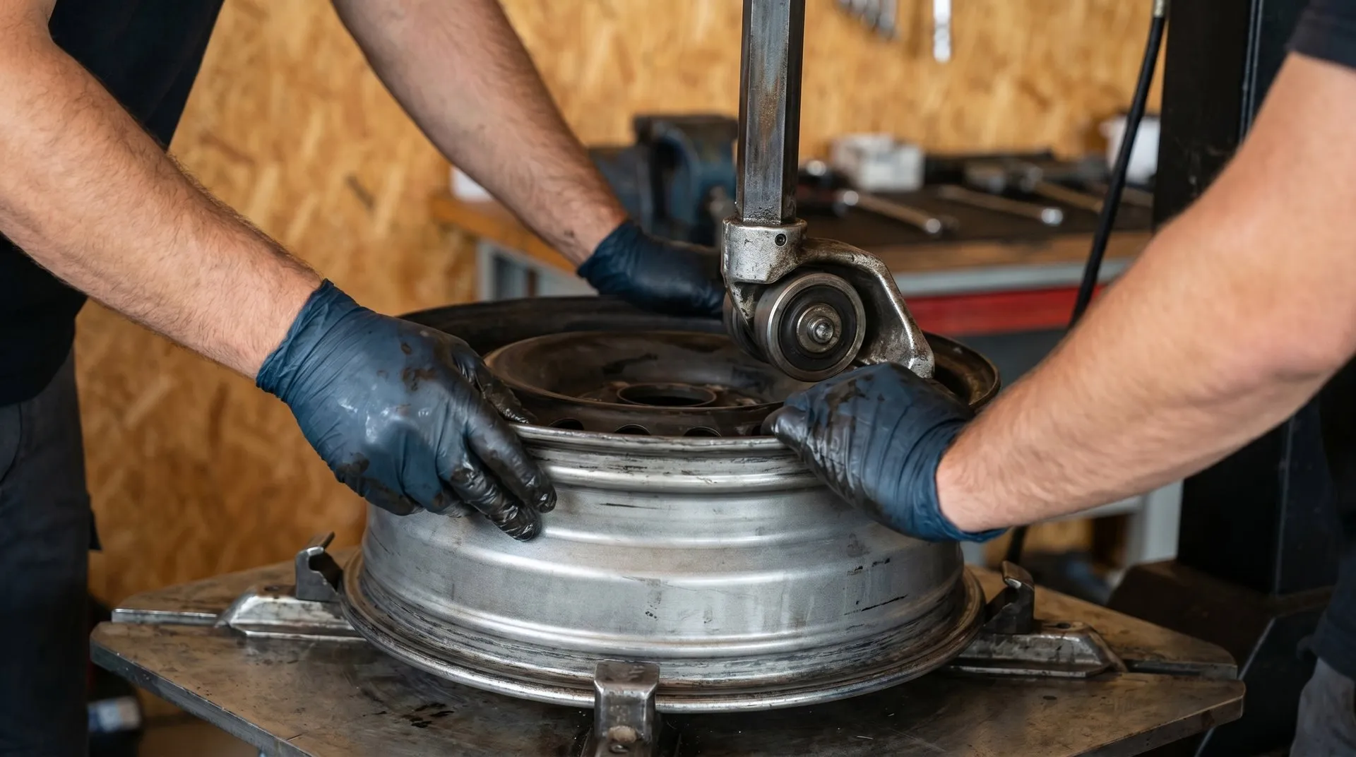 Montage et équilibrage de pneus dans l’atelier HES Automobile à Meyrin
